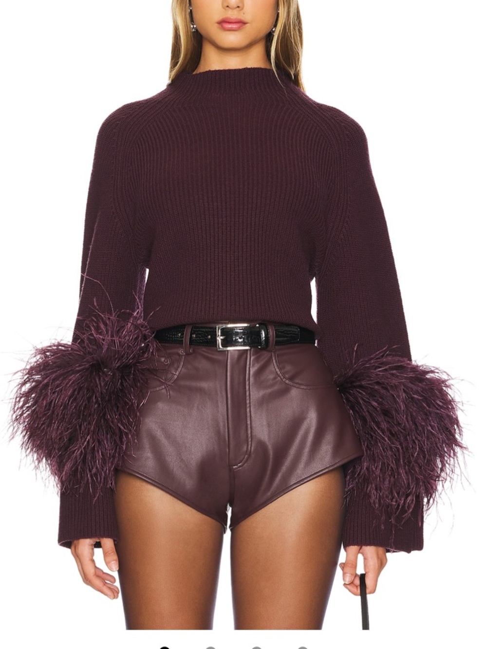 NWT Lapointe Mock Neck Sweater in Mulberry